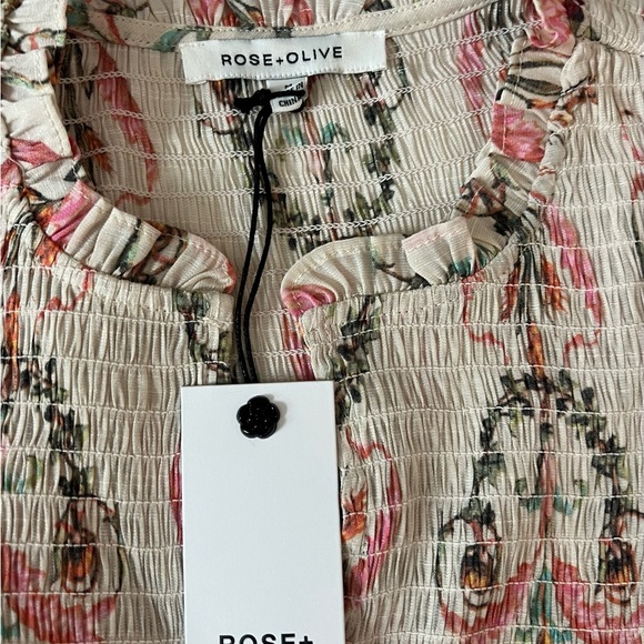 Rose & Olive Cream Floral Blouse - Picture 3 of 6